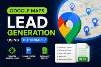 scrape google maps lead,  generation and specific location using outscraper