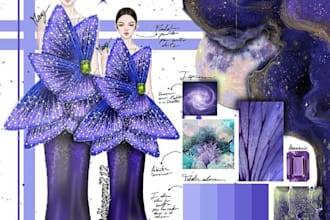 create professional fashion illustrations and mood boards