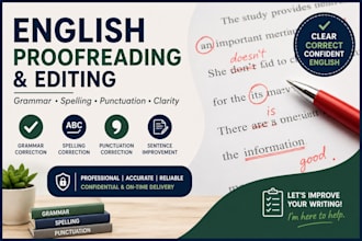 proofread and correct english grammar and spelling