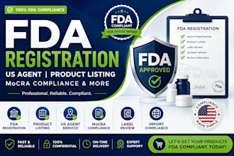 do fda registration, fda US agent, product listing, mocra compliance