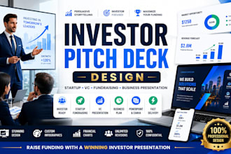 design investor pitch deck, startup pitch deck, business plan presentation