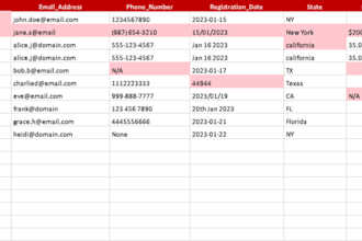 clean your excel contact database