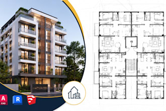 design apartment building floor plans, residential cad drafting service