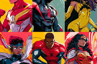 draw a comic book page illustration or webtoon episodes