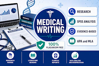 assist with medical research writing and research analysis