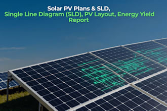 design solar pv plans, sld, layout and energy yield report