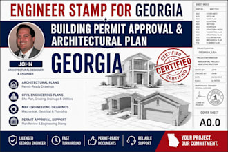 engineer stamp for architectural, structural plan for permit approval in georgia