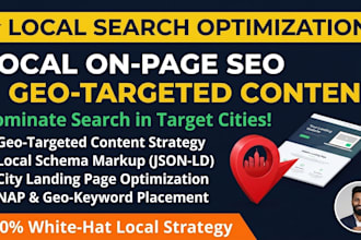 do local on page SEO and geo targeted content to dominate local search