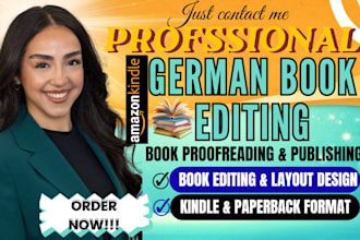 edit and proofread your german manuscript, novel, romance memoir book editing