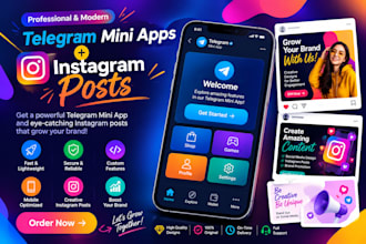 create telegram mini apps and design instagram posts