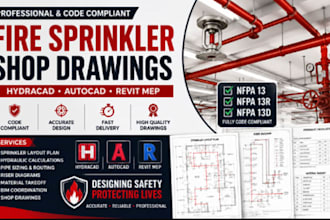 create fire sprinkler shop drawings hydracad autocad revit mep