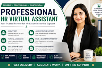 be your HR virtual assistant for payroll, recruitment and admin tasks