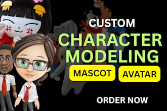 do mascot character design, 3d game character or armor modeling with animation