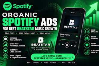 do organic spotify ads for best beatstar music growth and real engagement