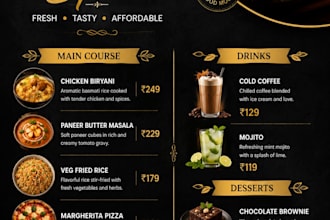 design professional resturant menu