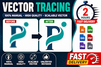 redraw logo to vector and convert any image to vector