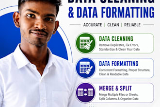 do excel data cleaning, merge and format excel CSV files