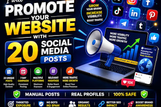 promote your website with 20 social media posts