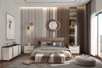 render 3d interior design for restaurant, bar, office, house