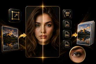 resize images to 300 dpi, change format and improve quality