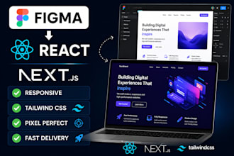 convert figma to react nextjs and tailwind website