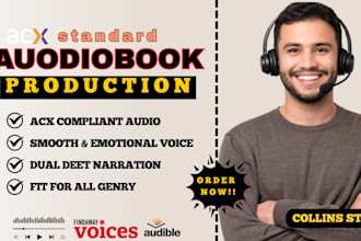 narrate fiction audiobooks and edit, male narrator, mastering for acx standard