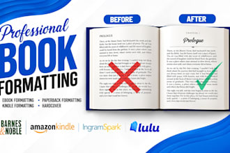 do professional book formatting, kindle ebook formatting, KDP layout design