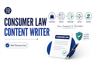 write SEO consumer law and consumer rights articles
