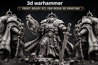 sculpt 3d warhammer 40k miniatures, marines and stl models for resin 3d printing