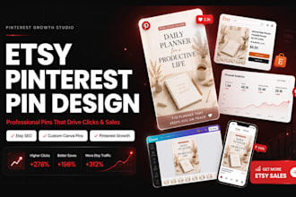 design pinterest pins for etsy shop etsy digital product and etsy seo pin design