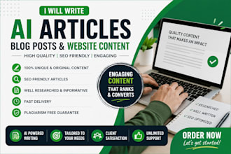 write ai generated articles, blog posts and website content