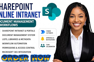 develop sharepoint online intranet, document management and workflows