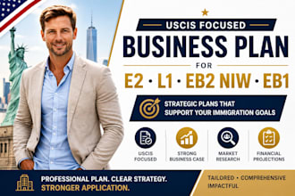 prepare a uscis focused business plan for e2 l1 eb2 niw and eb1 visa