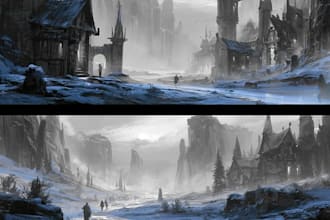 draw the landscape illustration or concept art
