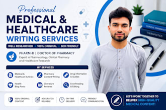 write professional medical pharmacy and healthcare content