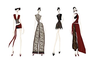 create fashion and fantasy illustrations, model, garment