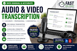 do accurate audio and video transcription with clean or verbatim text