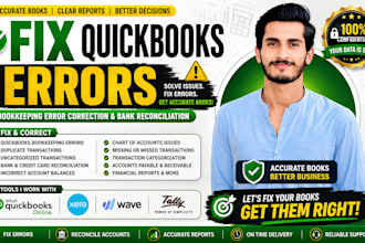 fix quickbooks errors, reconcile your accounts in quickbooks fixing bookkeeping