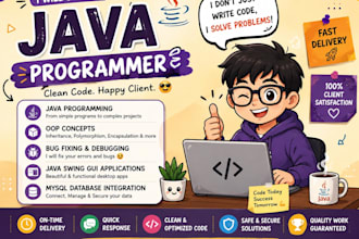 develop java projects, fix bugs and solve oop tasks
