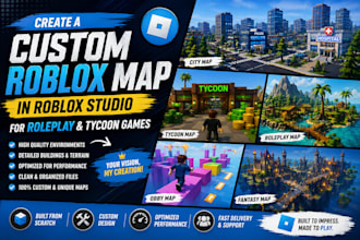 create a custom roblox map in roblox studio for roleplay and tycoon games
