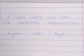 write do beautiful english and urdu handwriting HD scan