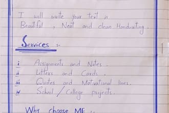 do beautiful english urdu handwriting with HD scan