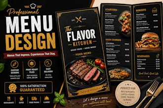 design amazing editable food or restaurant menu