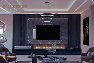 provide 3d TV wall design, led TV wall, entertainment wall, fireplace TV wall
