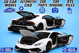 3d car model automotive cad car parts car rendering and stl files