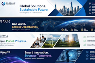make premium corporate banner design for global businesses