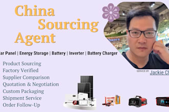 be your china sourcing agent for solar panel,  battery, inverter, charger