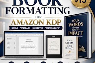 format your book for amazon KDP, kindle, and print