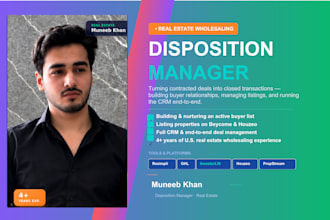 be your real estate acquisitions and dispositions manager
