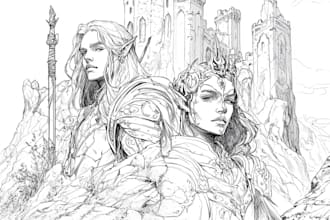 draw fantasy art and concept art sketch